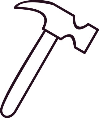 Çekiç. Web simgesi basit illüstrasyon 