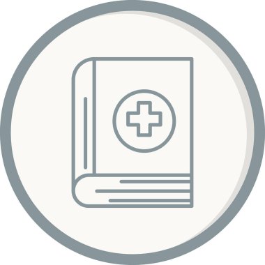 Çapraz düz ikonlu tıp kitabı, vektör illüstrasyonu 