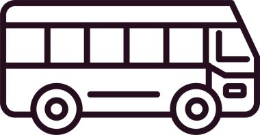 Otobüs. Web simgesi basit illüstrasyon 