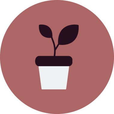 bitki pot ikonu vektör illüstrasyonu 