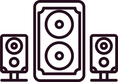 Hoparlörler. Web simgesi basit illüstrasyon