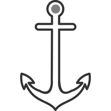 çapa simgesi. Denizcilik sembolü vektörünün basit bir gösterimi