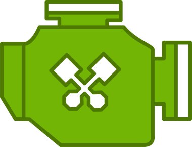 Araba motoru simgesi, vektör illüstrasyonu 