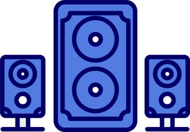 Hoparlörler. Web simgesi basit illüstrasyon