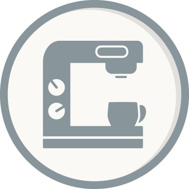  Kahve makinesi simgesi, vektör illüstrasyonu