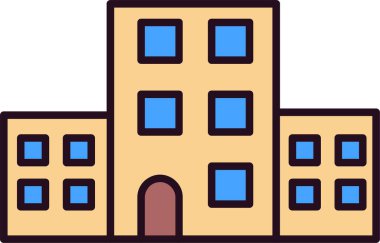 Bina. Web simgesi basit illüstrasyon