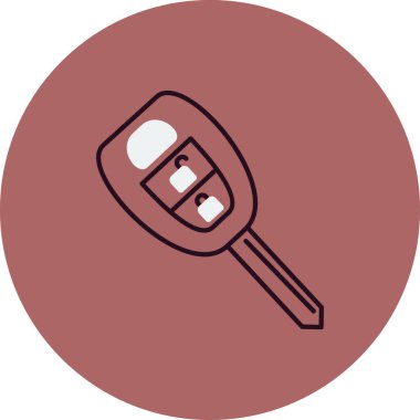 Araba anahtarı simgesinin vektör illüstrasyonu