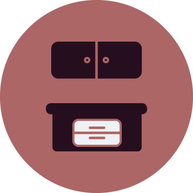 Dolap simgesinin vektör illüstrasyonu