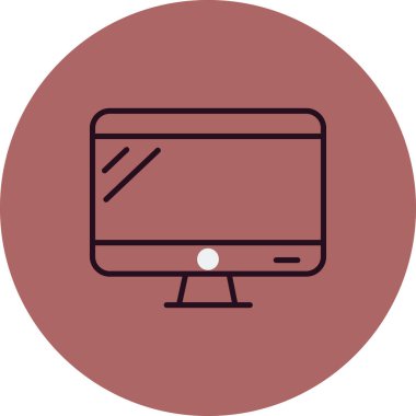 bilgisayar monitör simgesini vektör çizim 