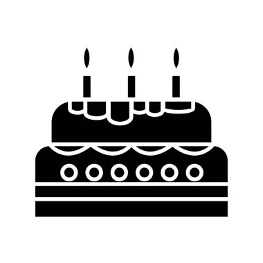Doğum günü pastası. Web simgesi basit illüstrasyon