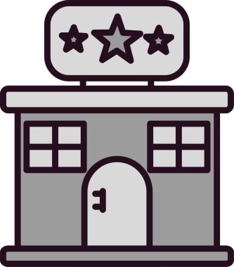 Otelde. Web simgesi basit illüstrasyon 