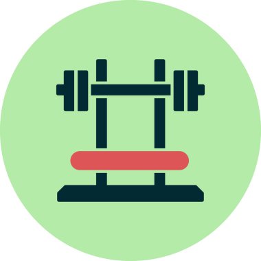 Spor salonu vektörü basit düz simge