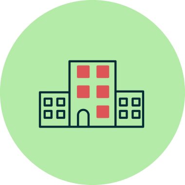 Bina. Web simgesi basit illüstrasyon