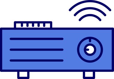 video projektör simgesi. Basit resimleme  