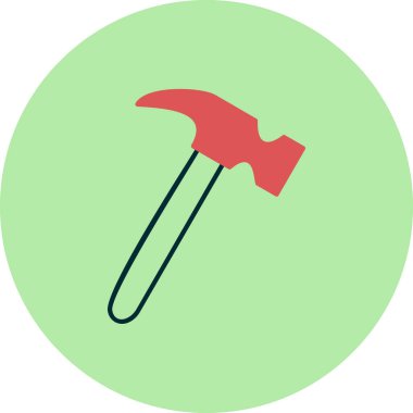 Çekiç. Web simgesi basit illüstrasyon 