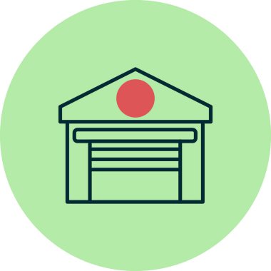 Bir Garaj simgesinin vektör illüstrasyonu 