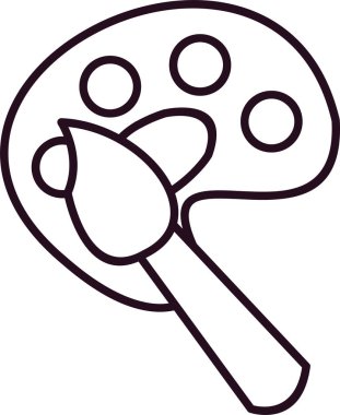 fırça, boya paleti, vektör illüstrasyonu 