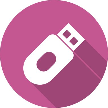 USB flash disk simgesi. Web tasarımı için bellek kırpıcı vektör simgelerinin basit çizimi 