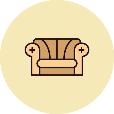 yumuşak kanepe mobilyası, vektör illüstrasyonu