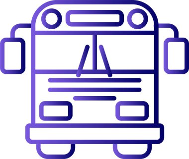 Okul Otobüs Simgesi Vektör İllüstrasyonu