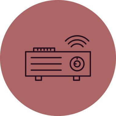 video projektör simgesi. Basit resimleme  