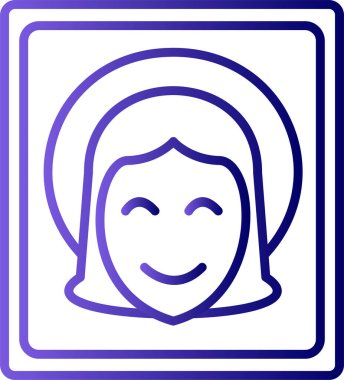 Portre simgesi vektör illüstrasyonu