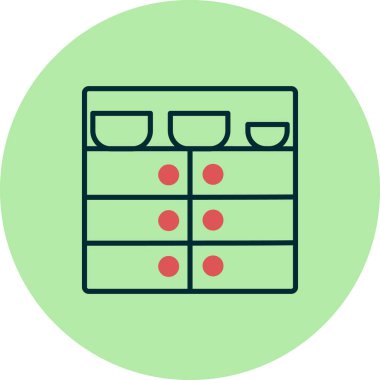 Mutfak rafları. Web simgesi basit illüstrasyon