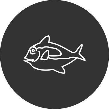 Mavi Tang Balık simgesi vektör illüstrasyonu