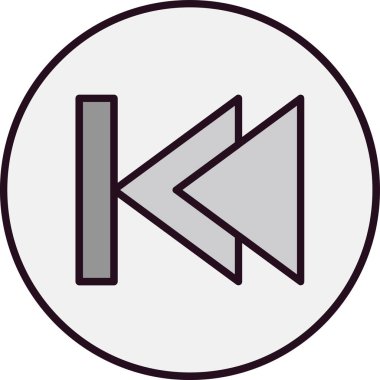 Önceki parça düğmesinin vektör illüstrasyonu