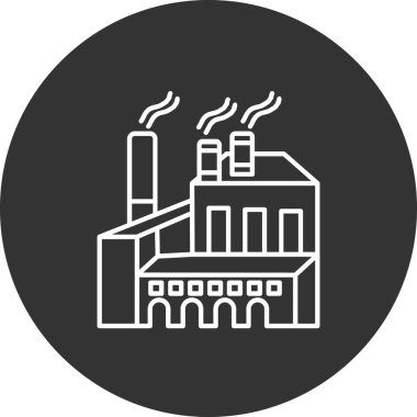 Fabrika. Web simgesi basit illüstrasyon 