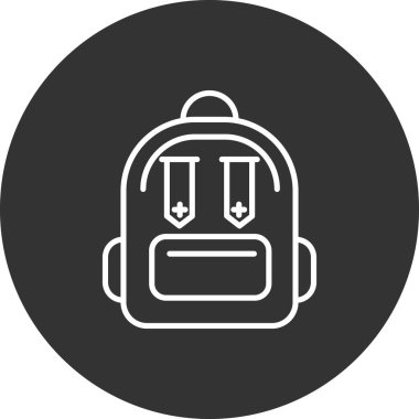 Sırt çantası. Web simgesi vektör illüstrasyonu