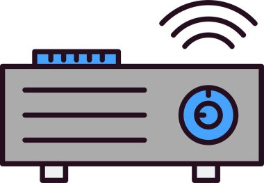 video projektör simgesi. Basit resimleme  