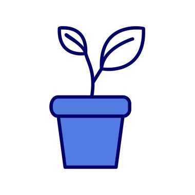 bitki pot ikonu vektör illüstrasyonu 