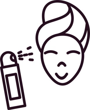 Yüzü sisli kadın. resimleme 