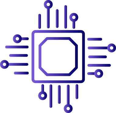 İşlemci. Web simgesi vektör illüstrasyonu 