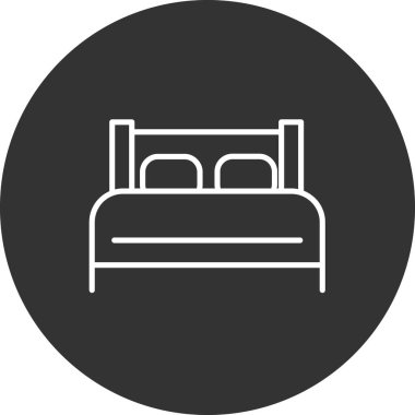 Yatak simgesinin vektör illüstrasyonu 