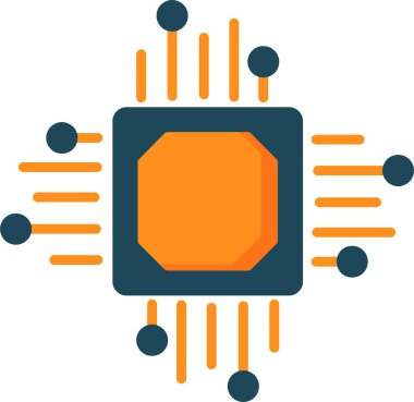 İşlemci. Web simgesi vektör illüstrasyonu 