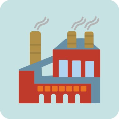 Fabrika. Web simgesi basit illüstrasyon 