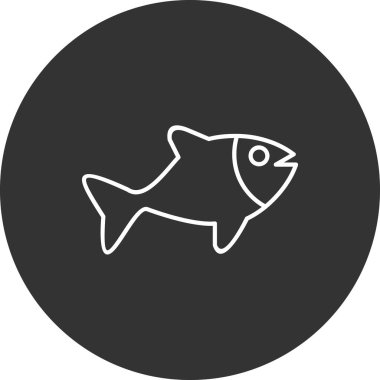 balık simgesi vektör illüstrasyonu