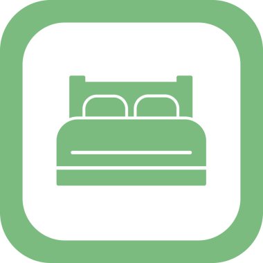 Yatak simgesinin vektör illüstrasyonu 