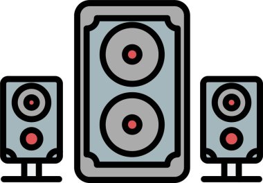 Hoparlörler. Web simgesi basit illüstrasyon