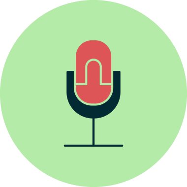 Mikrofon. Web simgesi vektör illüstrasyonu 