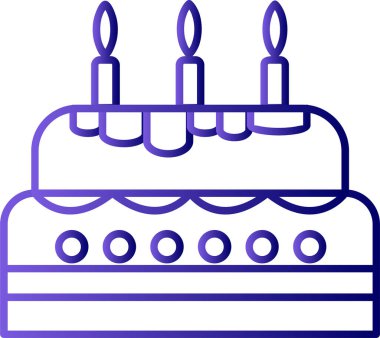 Doğum günü pastası. Web simgesi basit illüstrasyon