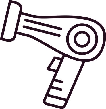 Saç kurutma makinesi ikonu. vektör illüstrasyonu 