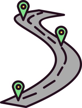 Yol haritası simge vektör çizim