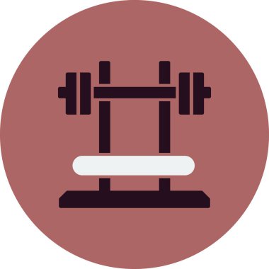 Spor salonu vektörü basit düz simge