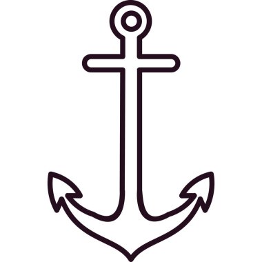 çapa simgesi. Denizcilik sembolü vektörünün basit bir gösterimi