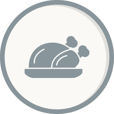 Yemek ikonunun vektör çizimi, ızgara tavuk. 