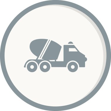 Çimento Kamyonu Web simgesi basit illüstrasyon