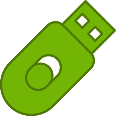 USB flash disk simgesi. Web tasarımı için bellek kırpıcı vektör simgelerinin basit çizimi 